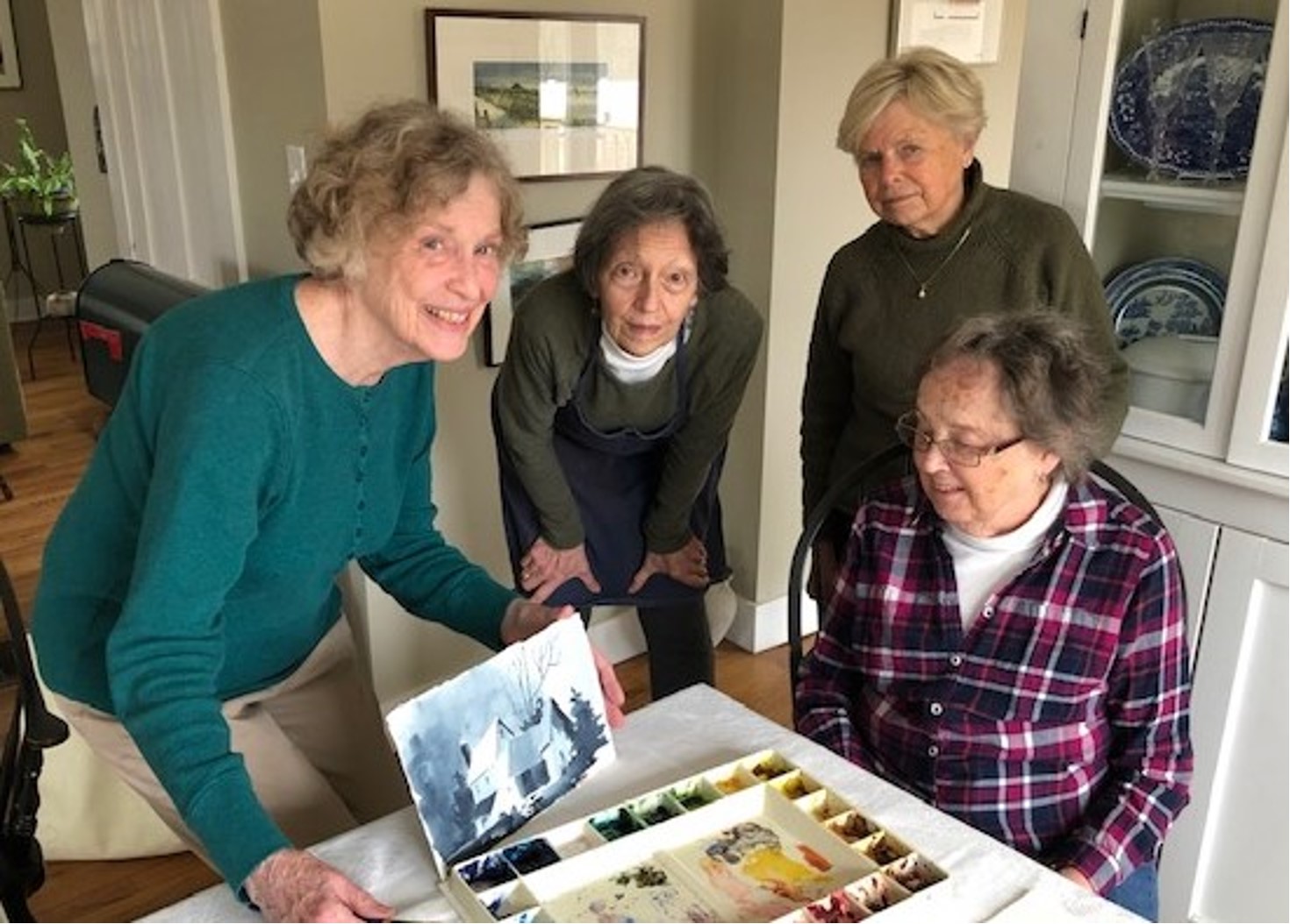 PRE-COVID Mary Horrigan class with Mary Horrigan, Dawn Tyler, Irene Laime, Carole Jeffries (from left-to-right)